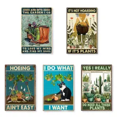 Lezalic ブリキ 看板 ガーデニング 壁飾り 床置き プレート 庭 ガーデン ケア ワーク インテリア レトロ 雑貨 ヴィンテージ風 アンティーク調 (ガーデンver4) [ガーデンver4]