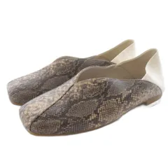 オリエンタルトラフィック パンプス フラット フェイクレザー 切替 39 茶色