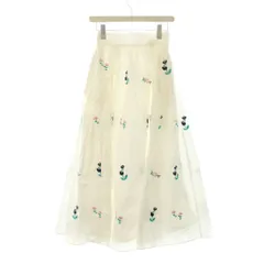 チェスティ Chesty 22年製 スカート 1 白 花柄刺繍 ロング丈 フレアシルエット /JP