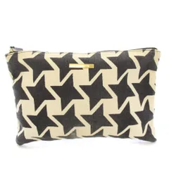 ステラマッカートニー STELLA McCARTNEY クラッチバッグ セカンドバッグ キャンバス バイカラー 総柄 アイボリー 黒 ブラック /BB