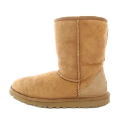 アグ オーストラリア UGG australia CLASSIC SHORT クラシックショートブーツ ムートン 厚底 スエード ロゴ ワンカラー US6 23cm 茶 ブラウン SN5825 /BB