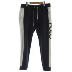 ポロ ラルフローレン POLO RALPH LAUREN ジョガーパンツ 170/80A 紺 ネイビー サイドライン ロゴプリント 長ズボン /GG