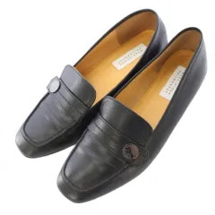 マッキントッシュフィロソフィー MACKINTOSH PHILOSOPHY ローファー スクエアトゥ ローヒール レザー ワンカラー 24.5cm 黒 ブラック /BB