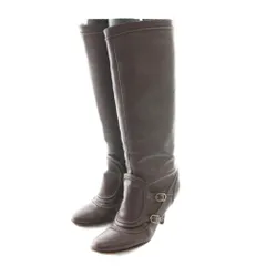 サルヴァトーレフェラガモ Salvatore Ferragamo ロングブーツ レザー 5.5 パープルブラウン /SS ■OS