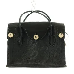 カービングトライブス グレースコンチネンタル CARVING TRIBES ハンドバッグ 花柄 レザー ハラコ 黒 ブラック /AN33