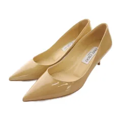 ジミーチュウ JIMMY CHOO パンプス ポインテッドトゥ エナメル 34.5 ベージュ ヌード 247AZA /YM