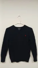 ポロ ラルフローレン ネイビー ケーブル ニット M(10-12)