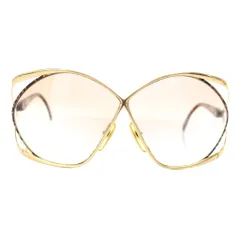 クリスチャンディオール Christian Dior ヴィンテージ サングラス 眼鏡 アイウェア べっ甲柄 67□03 茶 ブラウン ゴールドカラー 2056 /KU