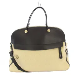 フルラ FURLA 2WAY ハンドバッグ ショルダーバッグ キャンバス レザー 切替 バイカラー 黒 ブラック ベージュ /BB