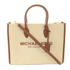 マイケルコース MICHAEL KORS MIRELLA トートバッグ ハンドバッグ ショルダーバッグ キャンバス ベージュ 茶 /TK