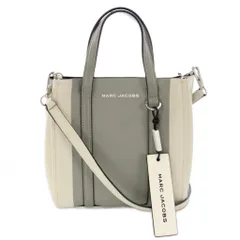 マークジェイコブス MARC JACOBS ザ タグ トート 21 ハンドバッグ ショルダーバッグ 2WAY レザー 白 グレー M0014439 /TK