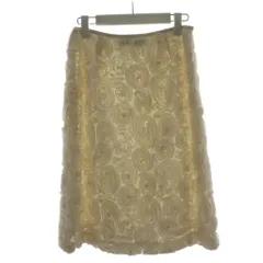 エムズグレイシー M'S GRACY 23年 フレアスカート ひざ丈 花柄 38 アイボリー GL-317115 /AN44