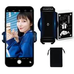 在庫処分 三脚無しで全身自撮り360度回転 スマホスタンド スマホホルダー スマホスタンド マグネット マグネット SNS用 磁石 コンパクト COMTAR 収納ポーチ付き