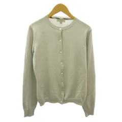 バーバリー ロンドン BURBERRY LONDON ニット カーディガン ウール クルーネック 長袖 M ベージュ 0307 IBO90