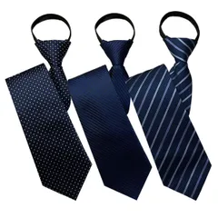 ワンタッチネクタイ 3本セット 10秒装着 ジップ式 簡単 結ばないネクタイ メンズ 日本国内検品