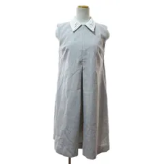 セルフォード CELFORD 23年 Aライン 襟付きワンピース ノースリーブ 膝丈 36 グレー CWF0231072 0304