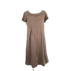 バーバリー ロンドン BURBERRY LONDON ワンピース 半袖 フリル 38 ブラウン 250911E