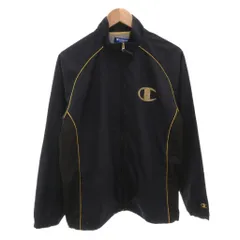 チャンピオン CHAMPION トラックジャケット ジャージ ブルゾン L 紺 ネイビー スタンドカラー ロゴプリント /FF ■GY99