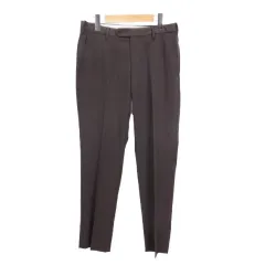 グリーンレーベルリラクシング ユナイテッドアローズ green label relaxing ウール パンツ スリム スラックス ストレッチ M ブラウン ■GY12
