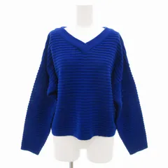 ビリーブ BELIEVE ニット セーター 長袖 Vネック プルオーバー M 青 ブルー /GV