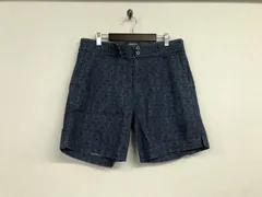 本物ウールリッチWOOLRICHブルーブルーBLUEBLUEコットンストレッチプリント柄デニムショートハーフパンツサーフミリタリーアメカジワークビジネススーツストリートスケーターゴルフメンズ紺ネイビーMイタリア製のサムネイル