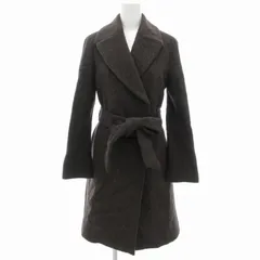 イネド INED インターナショナル International チェスターコート ロング ベルト付 アルパカ混 モヘア混 9 茶 ブラウン /GV