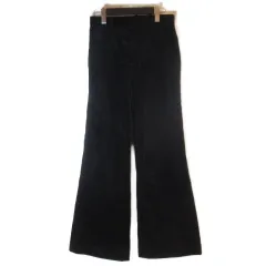 ラルフローレン RALPH LAUREN フレアパンツ コーデュロイ ワイド スラックス 黒 ブラック 4 約M ■WGA