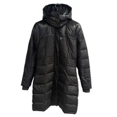 アディダス adidas ダウンコート ロング フード ジップアップ M 黒 ブラック ■WGA