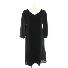 ダイアグラム グレースコンチネンタル Diagram GRACE CONTINENTAL ティアードニットワンピース 七分袖 ミモレ ロング Vネック 36 黒 ブラック /NR ■OS