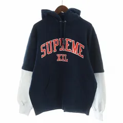 シュプリーム SUPREME 20SS XXL hooded sweatshirt フーディ スウェット パーカー トレーナー 裏起毛 カレッジデザイン アーチロゴ M 紺 ネイビー グレー ■GY18 /MQ