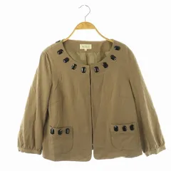 ロペピクニック ROPE Picnic ノーカラージャケット ビジュー 七分袖 38 モカ /DF ■OS ■GY39 ■AX