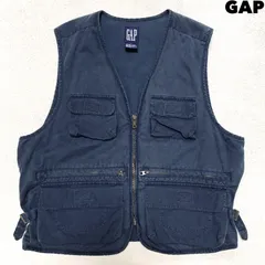 GAP ユーティリティベスト ハンティングベスト フィッシングベスト ワークベスト マルチポケット フェード Lサイズ ネイビー ギャップ