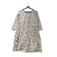 ドゥファミリィ ドゥファミリー DO!FAMILY ロングワンピース 花柄 長袖 M 白 ホワイト 黒 ブラック ■GY58