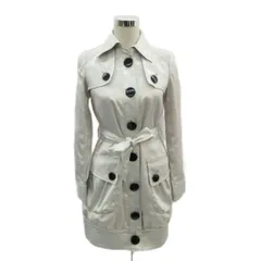 ロイヤルパーティー ROYAL PARTY トレンチコート スプリングコート ロング丈 38 M ライトグレー リボンベルト付き /SY58 ■GY58