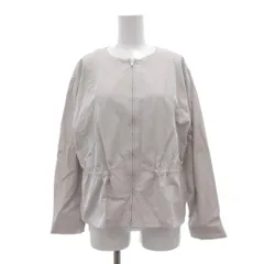 ナチュラルビューティーベーシック NATURAL BEAUTY BASIC ジャケット M ライトグレー ノーカラー 長袖 ウエストドローストリング /SX ■GY60