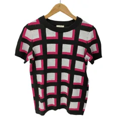 ケイトスペード Kate spade 半袖 チェック柄 ニット レディース import：XS 
