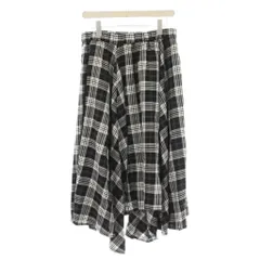 ジーナシス JEANASIS フレアスカート ロング丈 チェック柄 F 黒 ブラック 白 ホワイト /LP ■ECD001