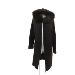 アプワイザーリッシェ Apuweiser-riche ニットカーディガン ロング丈 2 茶色 ブラウン フード付き ファー付き 前開き /HO11 ■ECD001