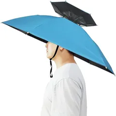 【新品】 himsyuden かぶる傘 折りたたみ 帽子傘 ヘッドウェアアンブレラ 両手が使える 釣り 両手解放 頭にかぶる傘 日焼け止め 紫外線対策 日よけ 雨よけ 晴雨兼用 アウトドア 旅行 釣り レジャー 作業用 手がふさがらない スポーツ観戦用 直 0