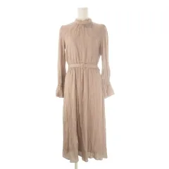 プロポーション ボディドレッシング PROPORTION BODY DRESSING ワンピース S ピンクベージュ 長袖 スタンドカラー ベルト付き /CK22 ■ECC001