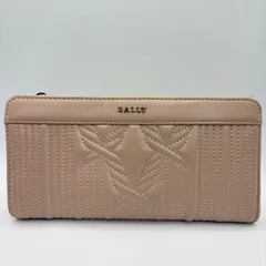 BALLY バリー ステッチ レザー 長財布 ピンクベージュ ゴールド金具 美品のサムネイル