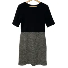 agnes b(アニエスベー) ワンピース サイズT2 レディース美品  - 黒×グレー 半袖/クルーネック/ひざ丈