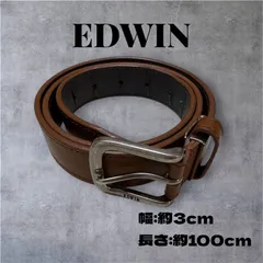 【84】EDWIN エドウィン レザーベルト ブラック 本革 メンズ レディース 古着 カジュアル 定番 人気 シンプル ユニセックス