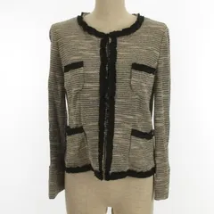 グリーンレーベルリラクシング ユナイテッドアローズ green label relaxing ジャケット ツイード ラメ ブラック ホワイト 38 ■ECD001