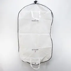 モンクレール MONCLER ガーメントカバー 衣類カバー バッグ 2点セット 不織布 ホワイト系 ロゴ プリント ジップ ファッション小物