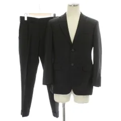 ドーメル DORMEUIL セットアップ スーツ 黒 ブラック ストライプ柄 長袖 /GP