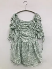 continuer de NICE CLAUP コンティニューデナイスクラップ チュニック F グリーン 花柄・ボタニカル柄 半袖 ショート・ミニ丈