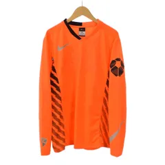 ナイキ NIKE DRI-FIT Tシャツ カットソー 長袖 ロゴ M オレンジ ■GY58