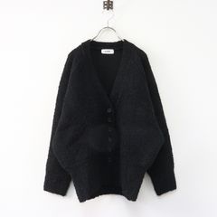 モヘアタッチ カーディガン ブラック CAMPHOR WOODスーパー シャギー