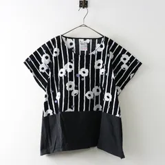 ✨美品❤️✨SOU・SOU ソウソウ　貫頭衣　高島縮 坂尾織物　花柄　Vネック 違い袖貫頭衣（秋冬）